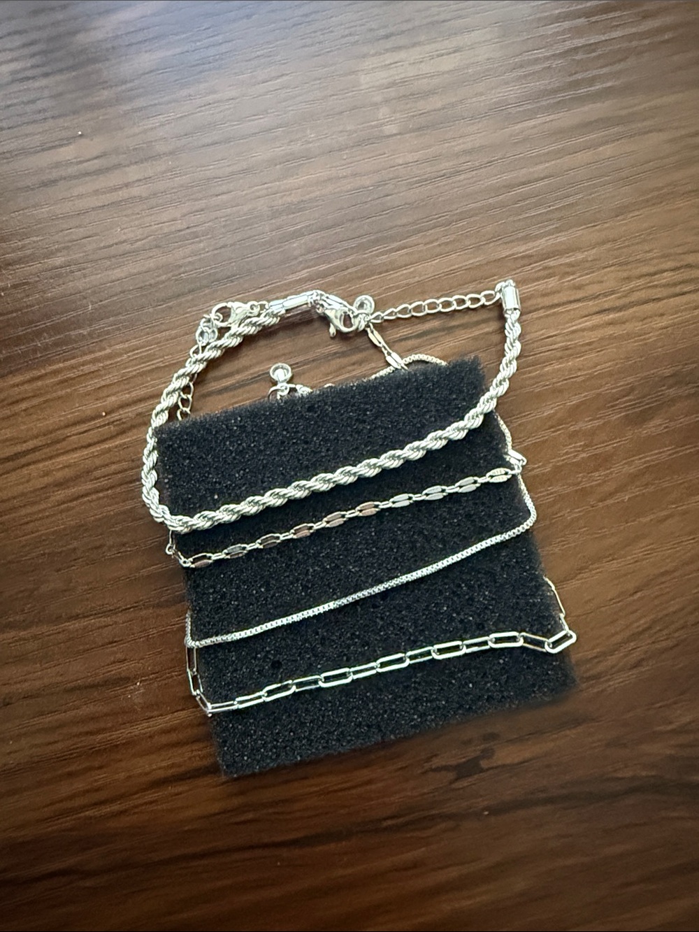Sterling Silver Multi-Chain Bracelet Set - Silver